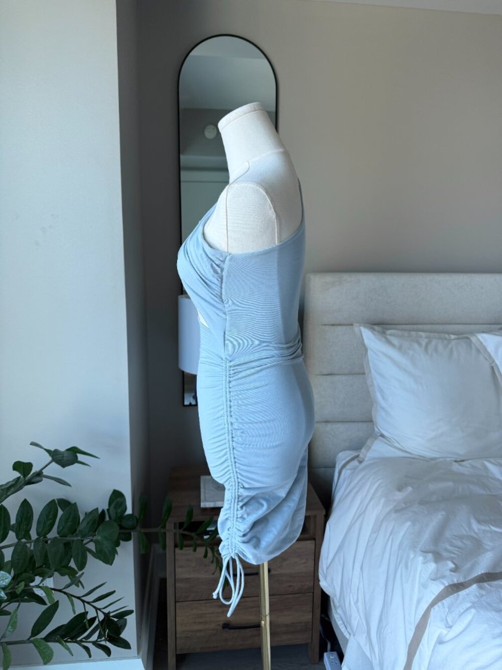 Oh Polly Asymmetric Mini Dress in Blue - Picture 5 of 6